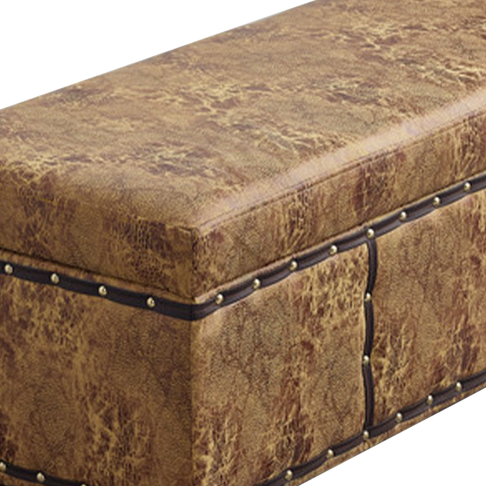 Cassapanca Contenitore Ecopelle Divano Panca Pouf Contenitore 80x43 cm Mostarda