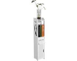 Cassettiera Verticale Bianca per Magazzino - Cassettiera per Sapone - Gel Doccia - Asciugamani - 80x15,5x15 cm - Lato Uscita Trattabile