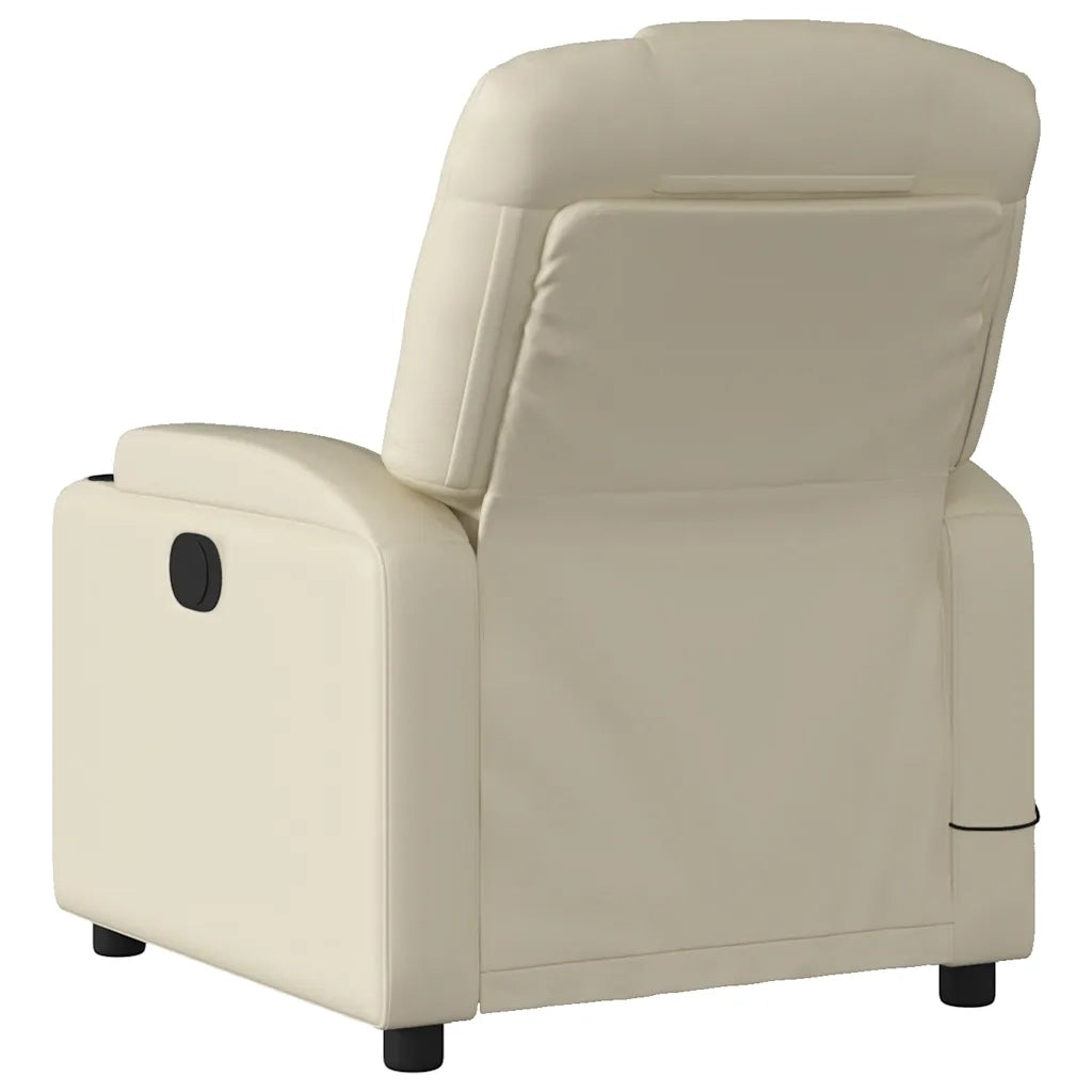 Poltrona da Massaggiante Reclinabile Crema Similpelle 372397