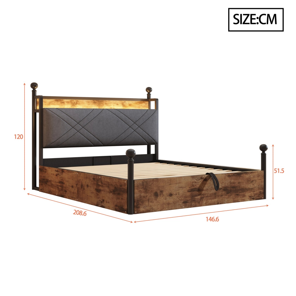 LETTO a baldacchino trasformabile 140x190 cm nero in metallo e legno