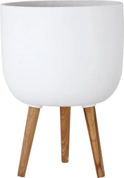 Piantagione grande in legno massello con gambe in legno massello - 38cm