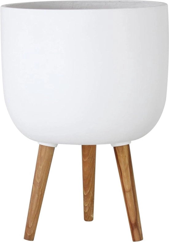 Piantagione grande in legno massello con gambe in legno massello - 38cm