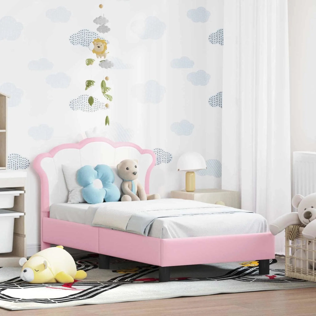 Struttura letto per bambini con testata Rosa 70 x 140 cm PU