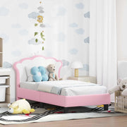Struttura letto per bambini con testata Rosa 70 x 140 cm PU