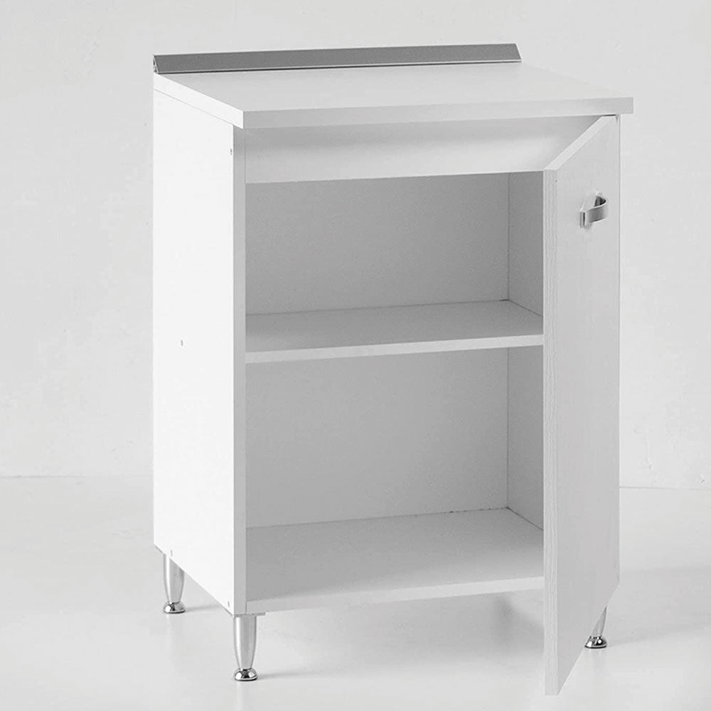 Mobile Mobiletto Base Per Cucina Componibile Colore Bianco Frassino (60x50x85)