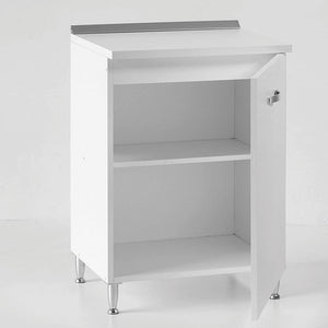 Mobile Mobiletto Base Per Cucina Componibile Colore Bianco Frassino (60x50x85)