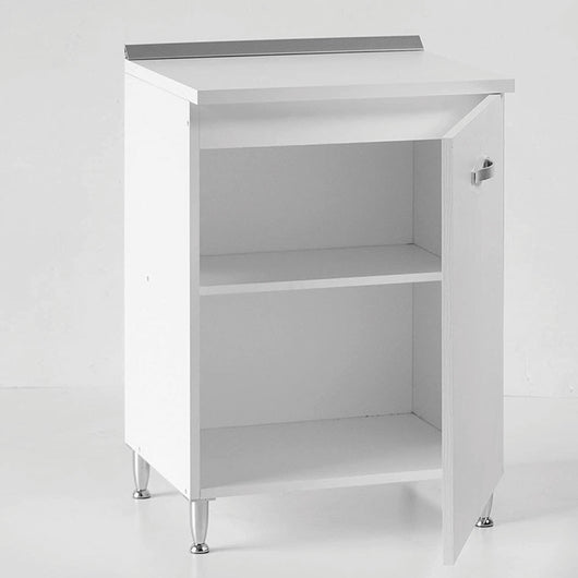 Mobile Mobiletto Base Per Cucina Componibile Colore Bianco Frassino (60x50x85)