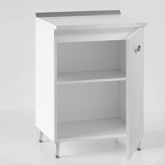 Mobile Mobiletto Base Per Cucina Componibile Colore Bianco Frassino (60x50x85)