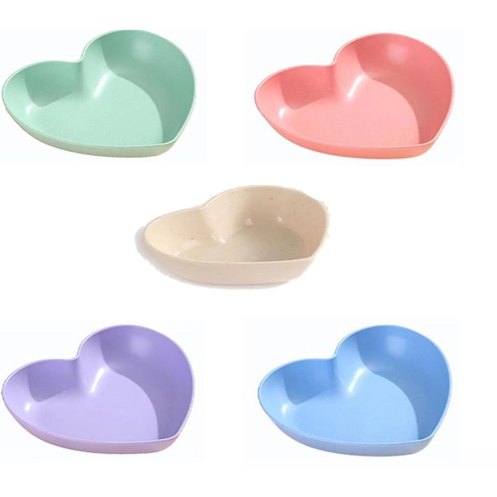 Trade Shop - Set 10 Piatti Piatto Forma Di Cuore Riutilizzabili Multifunzione Plastica Cucina -