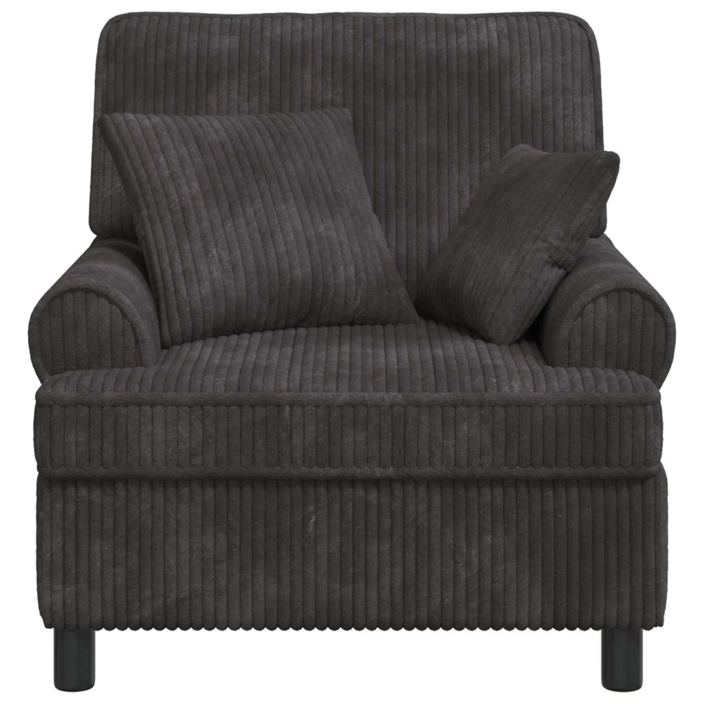 Poltrona XL con Cuscini Grigio Scuro Tessuto a 1,5 linee 42043477