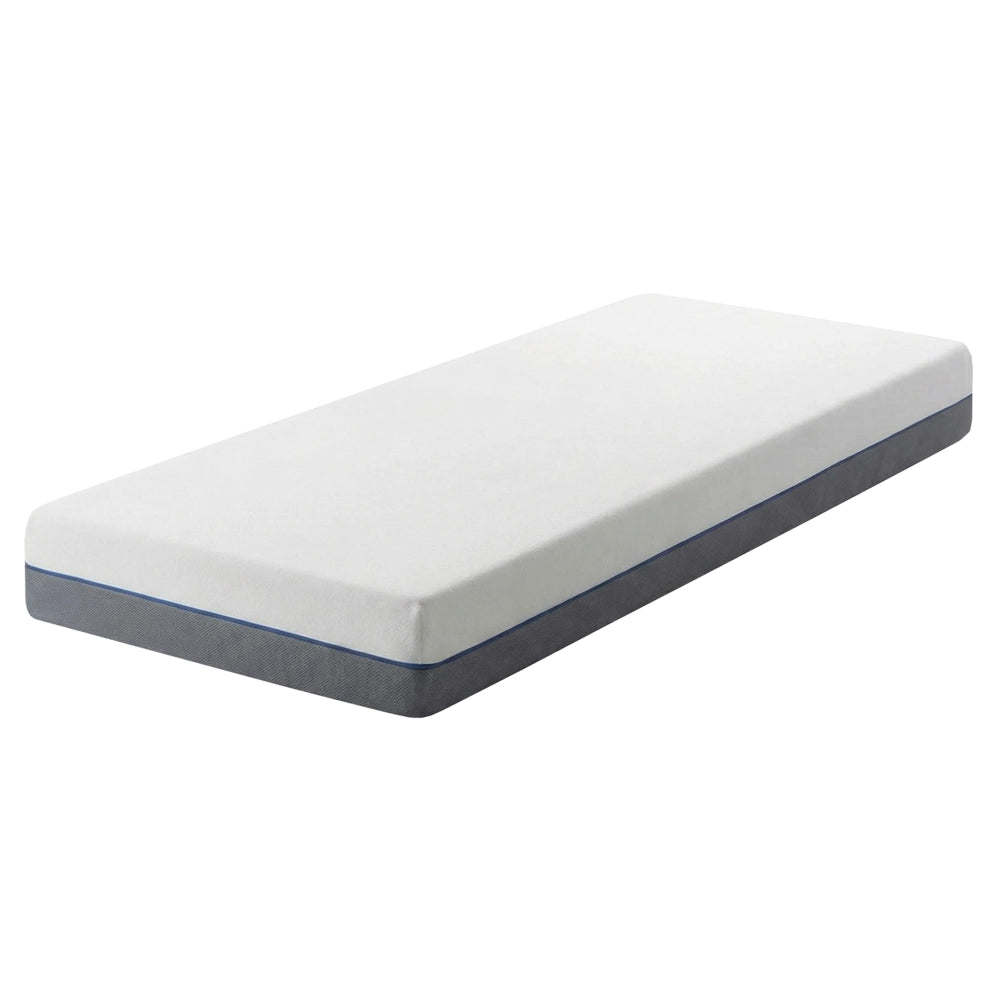 Materasso in Memory Foam Bianco con Tessuto Grigio Duro 80 x 200 cm
