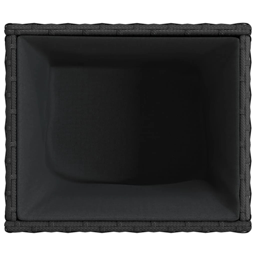 Fioriera rialzata per piante fiori terrazza giardino 36 x 30 x 32 cm resina intrecciata nera 02_0037519
