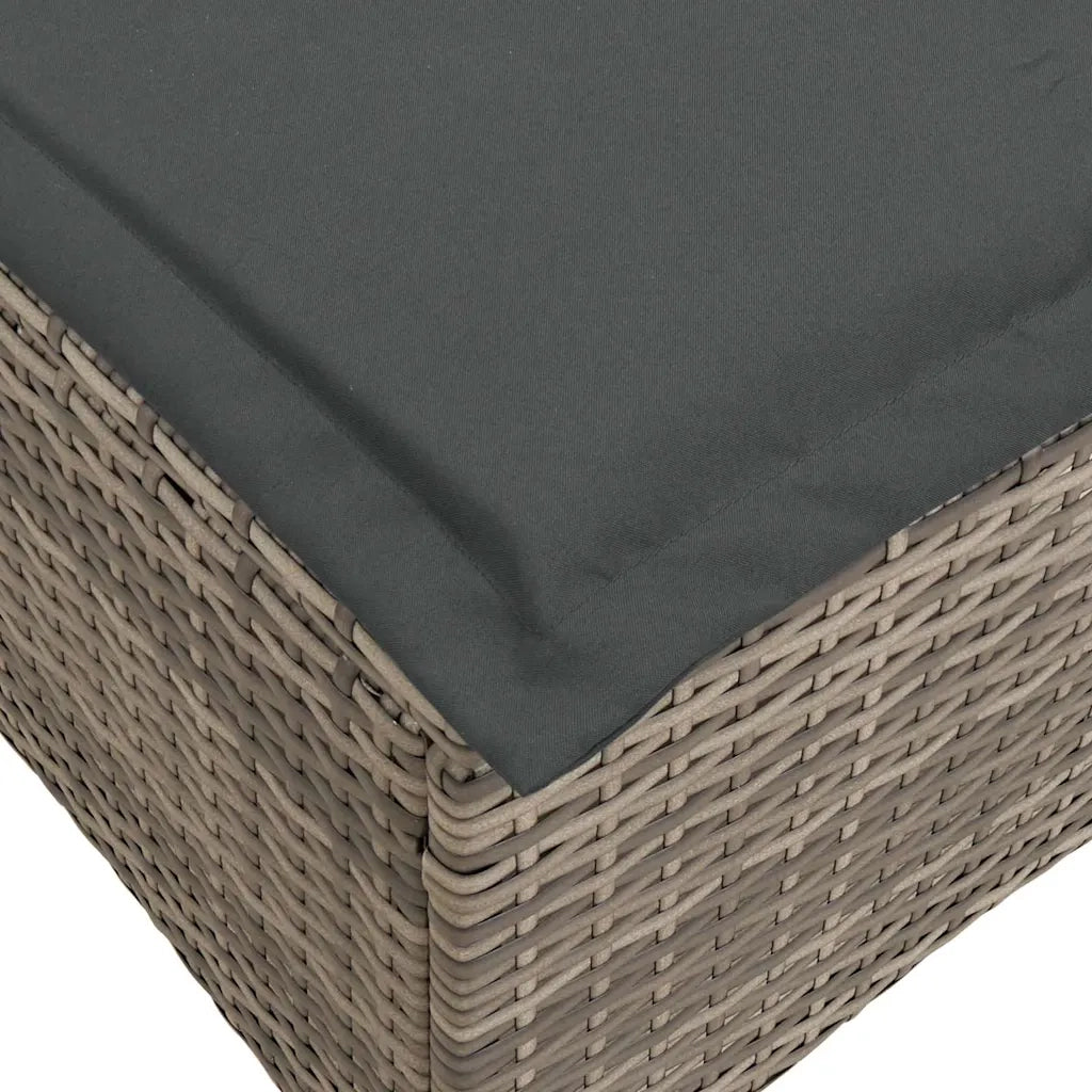 vidaXL Set Divani da Giardino 3 pz con Cuscini a L Grigio Polyrattan