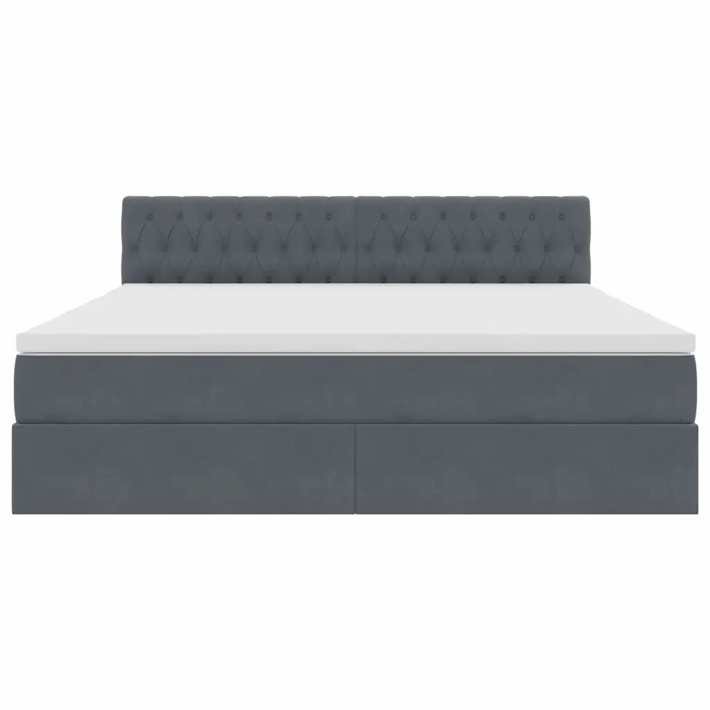 Letto con Contenitore Grigio scuro 160 x 200 cm Velluto 3370828