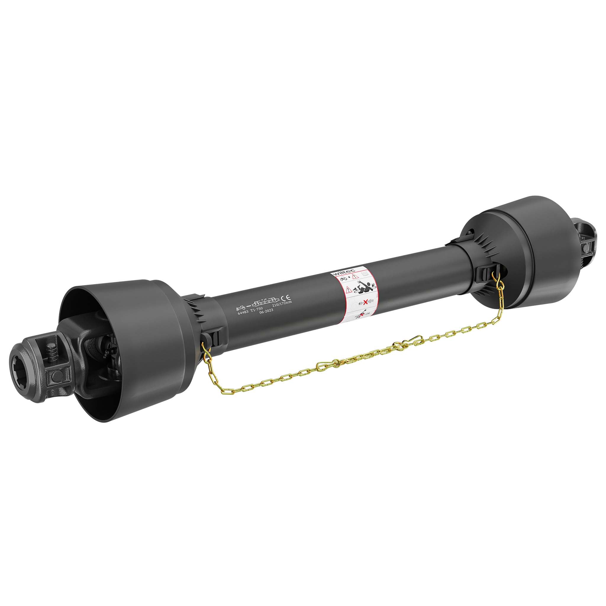 Albero cardanico T1 Giunto cardanico 750mm 210Nm 540rpm Cardano 18kW (25CV) 2x 1 3/8" 6 denti