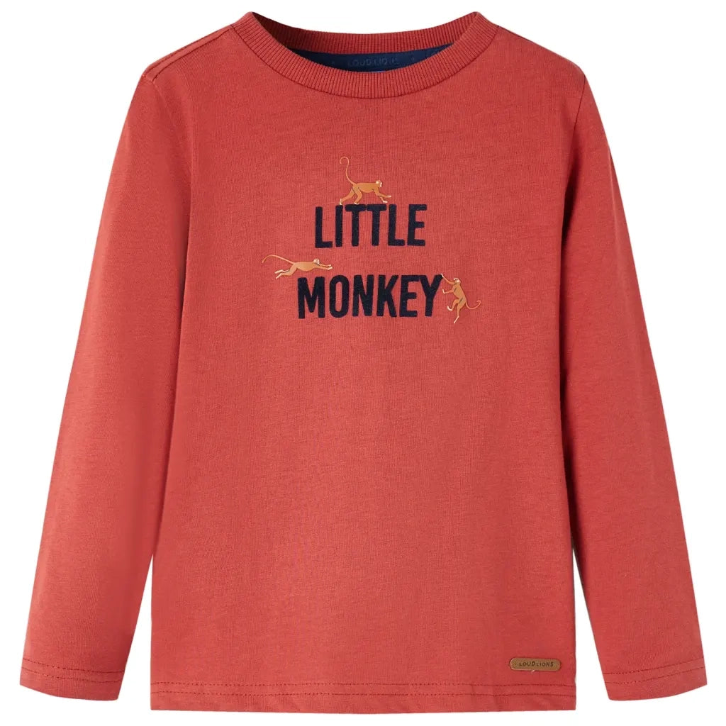 Maglietta per Bambini Maniche Lunghe Rosso Bruciato 128cod mxl 84098