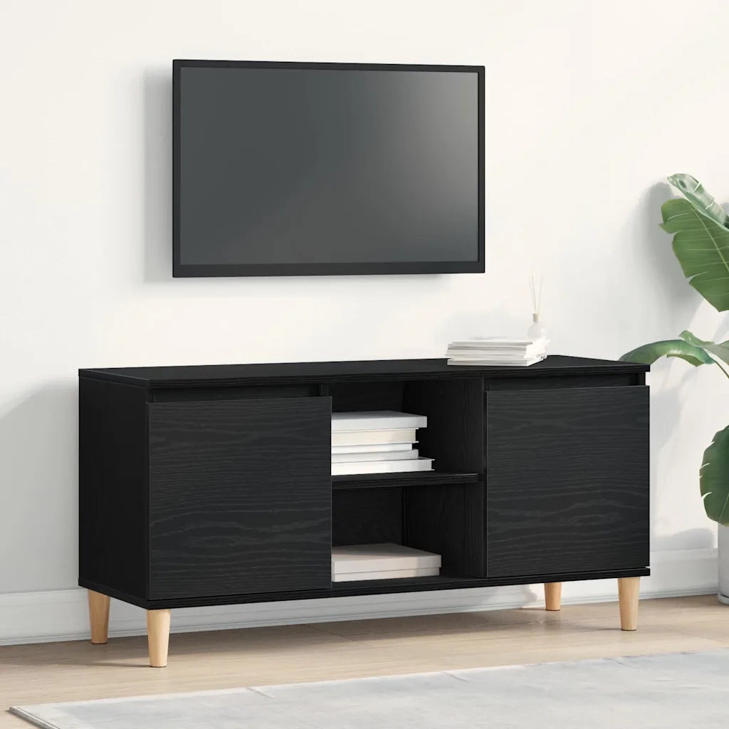 Mobile TV Rovere Nero 102 x 35 x 50 cm Legno multistrato 862584