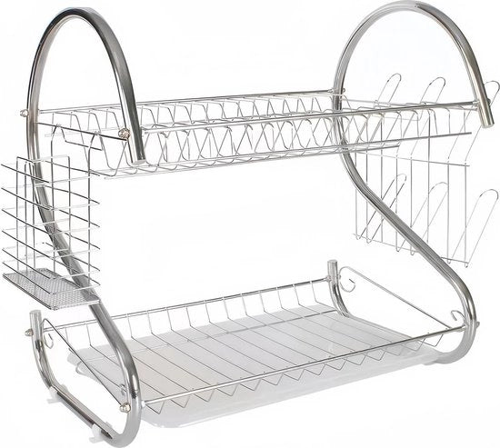 Houder per bicchieri - 2 livelli - contenitore per utensili da cucina - contenitore per bicchieri - contenitore per residui - lavello - piano di lavoro - zinco