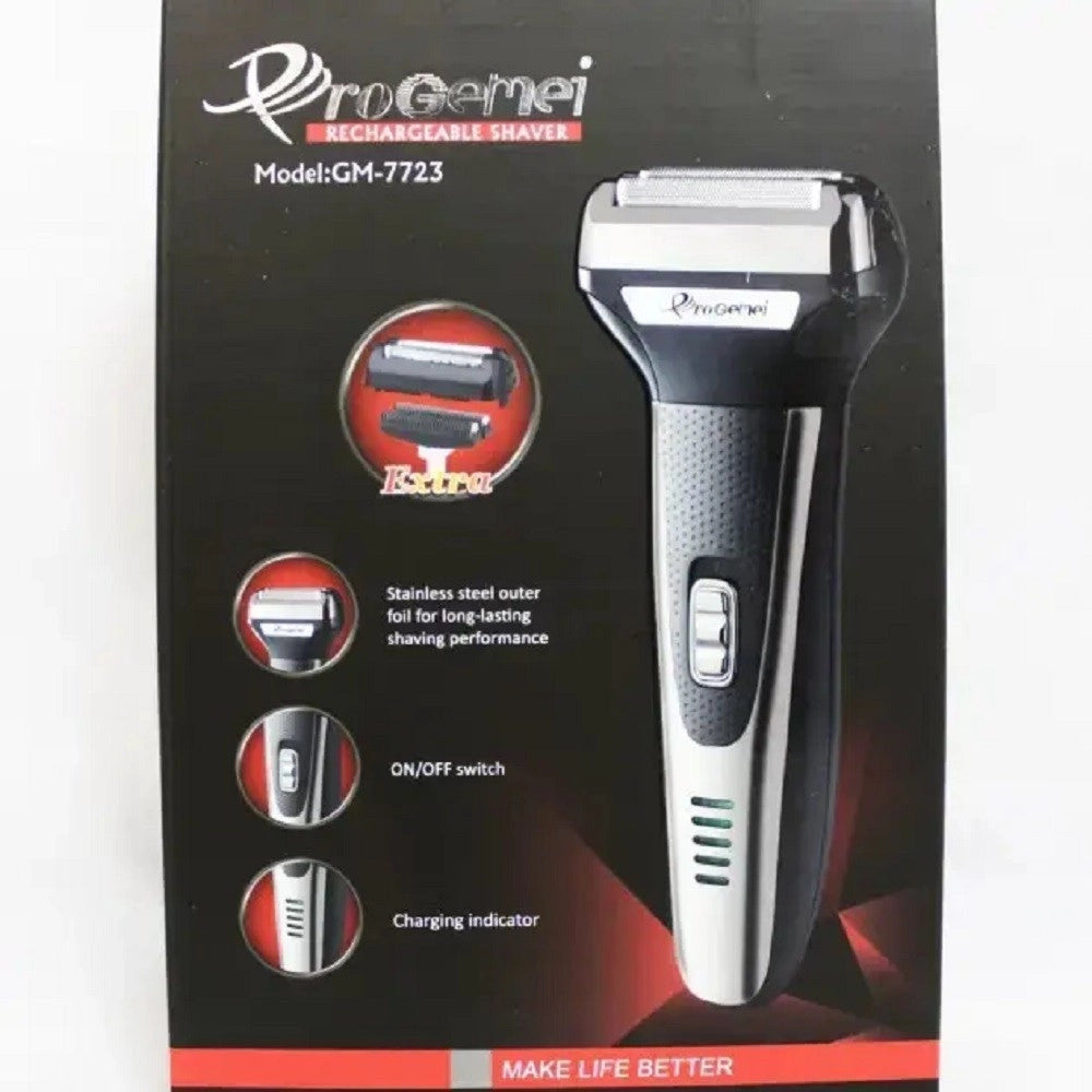 Trade Shop - Rasoio Elettrico Regolabarba Rasatura Viso Rifinitore Batteria Senza Fili Gm7723 -