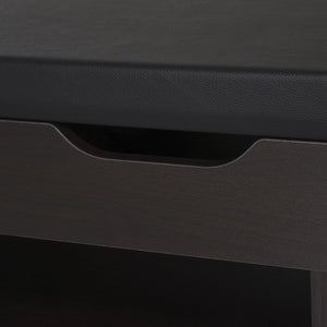 Mobile Scarpiera con Panca Contenitore 80x30x45 cm in Legno Truciolare Noce Scuro