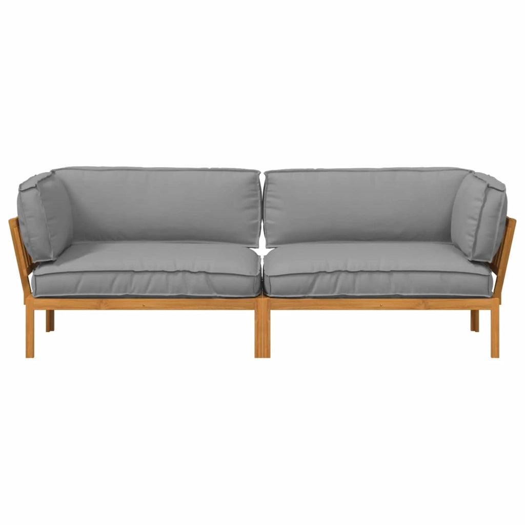 Set di divani con cuscino 2 pcs Grigio Legno di Acacia Massello 3418525