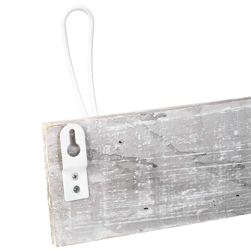 Appendiabiti da parete in legno con 5 ganci 63x2,3x8h cm