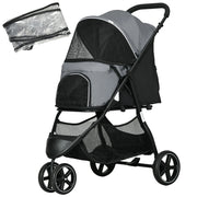 Carrello per animali domestici pieghevole ¨C zephmum ¨C Grigio e nero 83x55x101 cm