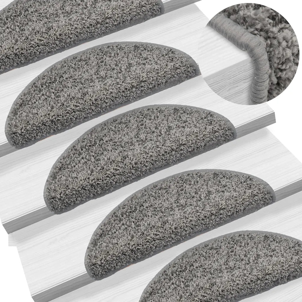 Tappetini per Scale 15 pz Grigio 56x17x3 cmcod mxl 73144