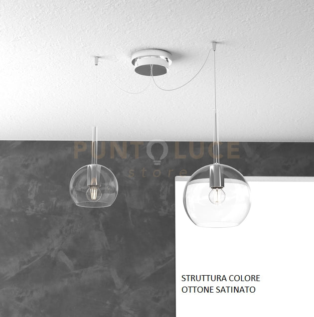 SOSP. OTTONE SAT. SPOSTABILE 2 LUCI VETRI (1 MEDIO + 1 PICCOLO)TUTTI TRASPARENTE 1155OS-S2 S MIX-TR