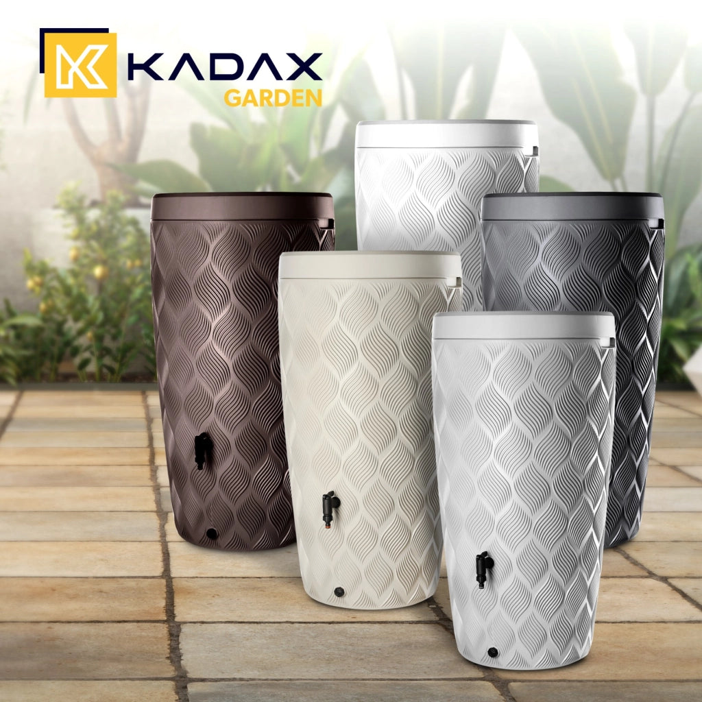 Serbatoio per acqua piovana KADAX da 240 litri, contenitore per acqua piovana, vaso per fiori + rubinetto robusto