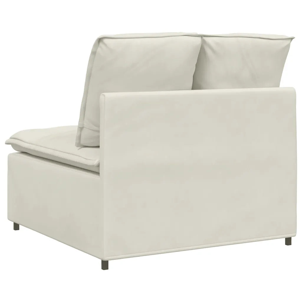 Modulo Centrale Divano Modulare con Cuscini Crema 100 cm 4104436