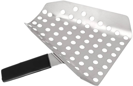 Spiedino per Popcorn - Frittoia in Acciaio Inossidabile - Setaccio per Cereali - Spiedino per Snack - Disegno Ergonomico - Manico con Fori - Spiedino