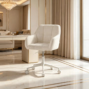 SEDIA DA UFFICIO Girevole 56x40x81-90 cm Beige Corduroy Metallo