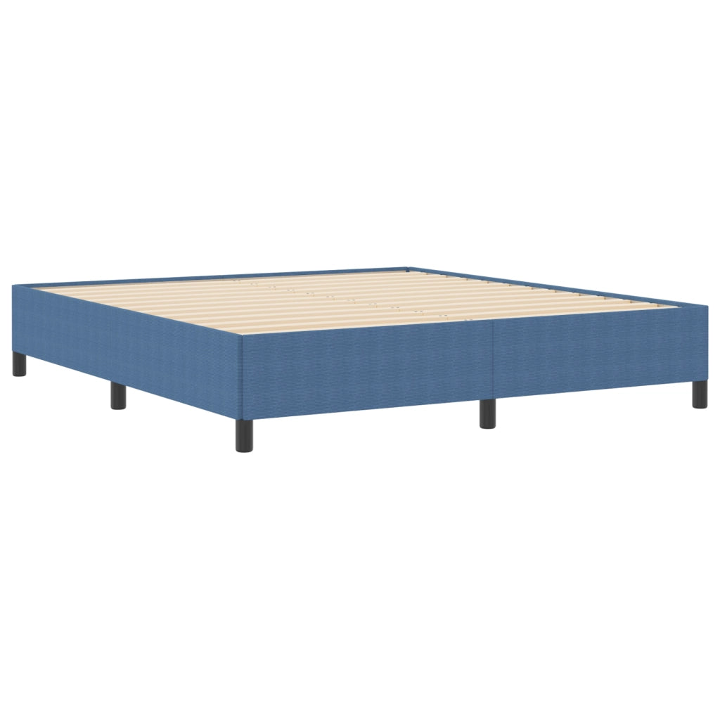 Struttura Letto Blu 180x200 cm in Tessuto a Coste