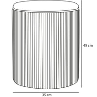 Pouf Contenitore Ecopelle Beige Decoro Oro Poggiapiedi Seduta Imbottita 35x45cm