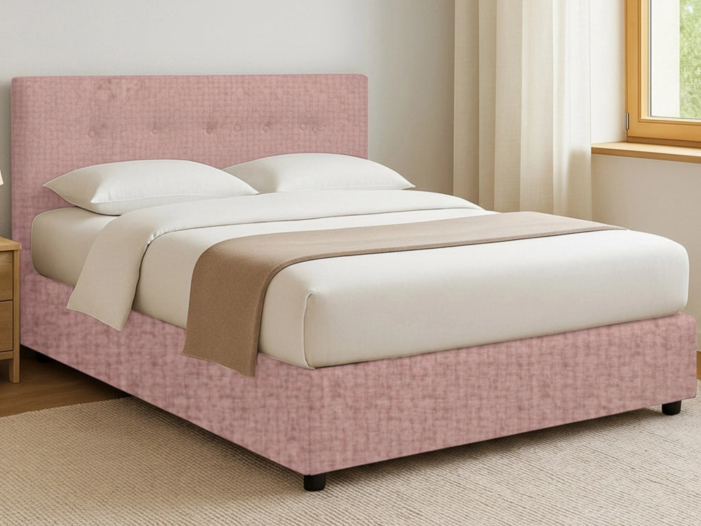 Oxford, Letto Matrimoniale Sfoderabile Made in Italy, Rosa