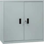 Armadio per Archiviazione con Serratura e Ripiano Regolabile in Altezza, Armadio Multiuso per Ufficio in Metallo, Grigio, L90xH92xP40 cm, ASK12gr