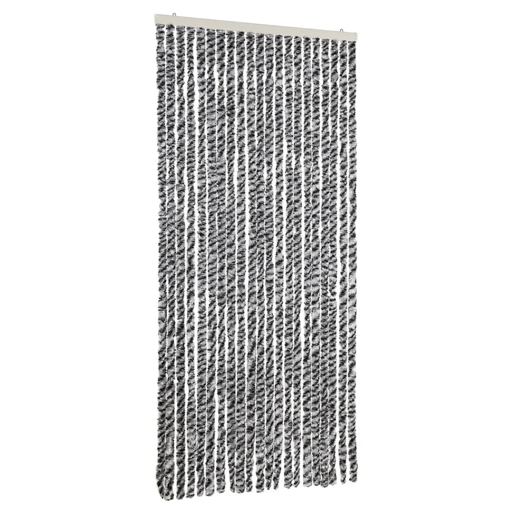 Tenda Antimosche Grigia Nera e Bianca 90x220 cm in Ciniglia CFW2740278
