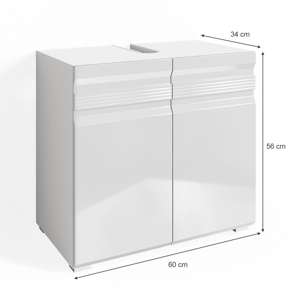Vicco Mobile sottolavabo per bagno Bianco lucido 60 x 56 cm