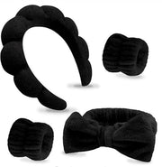 Set di fascette per capelli morbide a spazzola - 4 pezzi - Duraturo - Ideale come regalo - Per la cura della pelle e del trucco