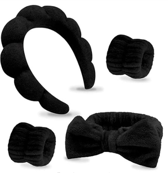 Set di fascette per capelli morbide a spazzola - 4 pezzi - Duraturo - Ideale come regalo - Per la cura della pelle e del trucco