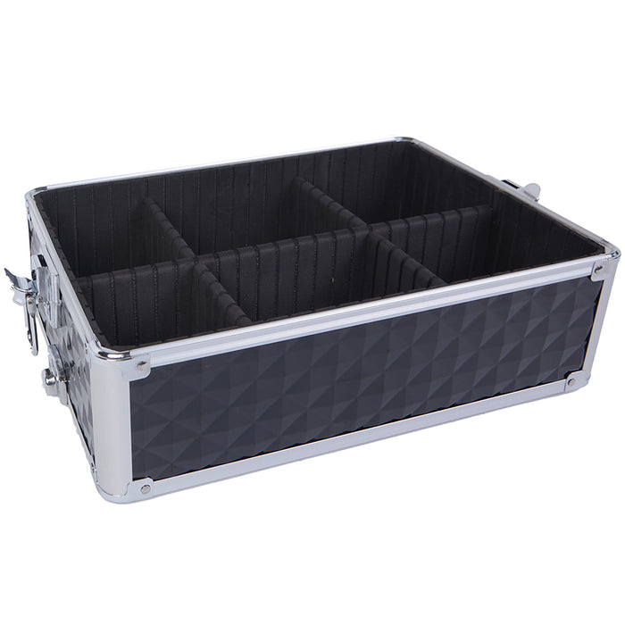 Trolley Makeup 3in1 Valigetta Nera Trucco Estetista Beauty Case Ruote Staccabili