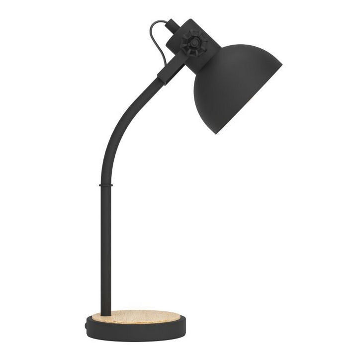 Lampada da Tavolo in Legno e Acciaiio Nero Lubenham Eglo