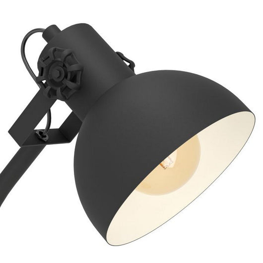 Lampada da Tavolo in Legno e Acciaiio Nero Lubenham Eglo