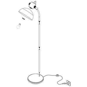 Piantana in Legno Nera Vitange Industriale Lubenham Eglo