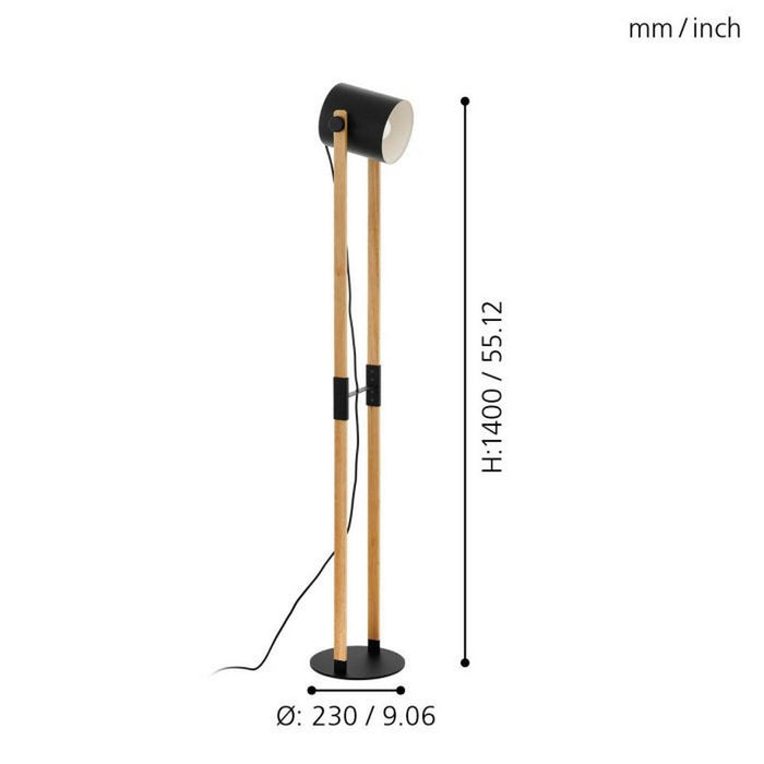 Piantana in Legno doppio Braccio Interruttore a Pedale Hornwood Eglo