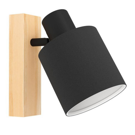 Faretto da Parete e Plafone in Legno e Stoffa Nero Batallas Eglo