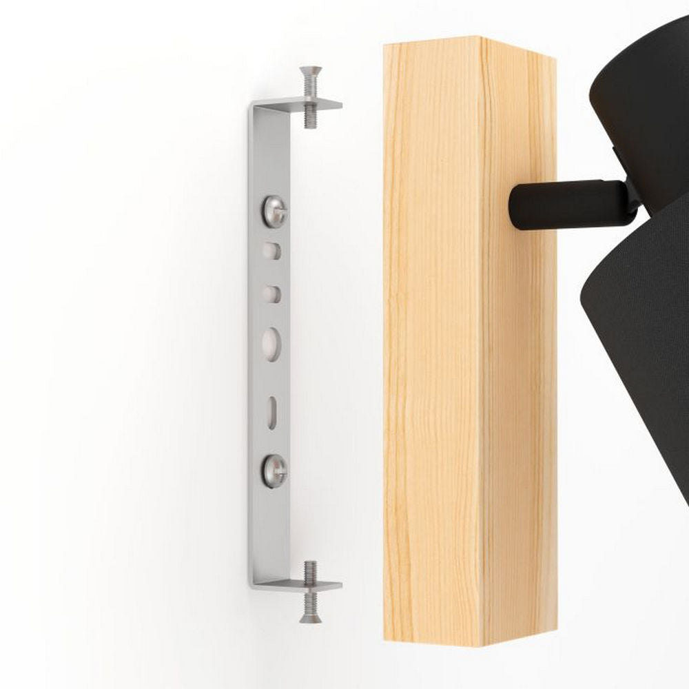 Faretto da Parete e Plafone in Legno e Stoffa Nero Batallas Eglo