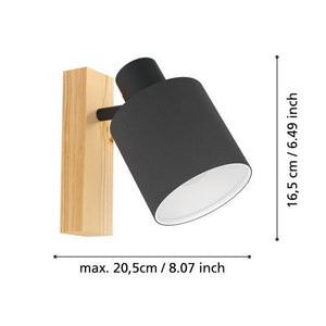 Faretto da Parete e Plafone in Legno e Stoffa Nero Batallas Eglo