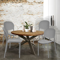 Sedia in Termoplastica Kit 4pz Sedie Impilabili Resistenti Sala da Pranzo Cucina